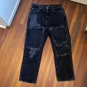 Carmar black ripped boyfriend jeans